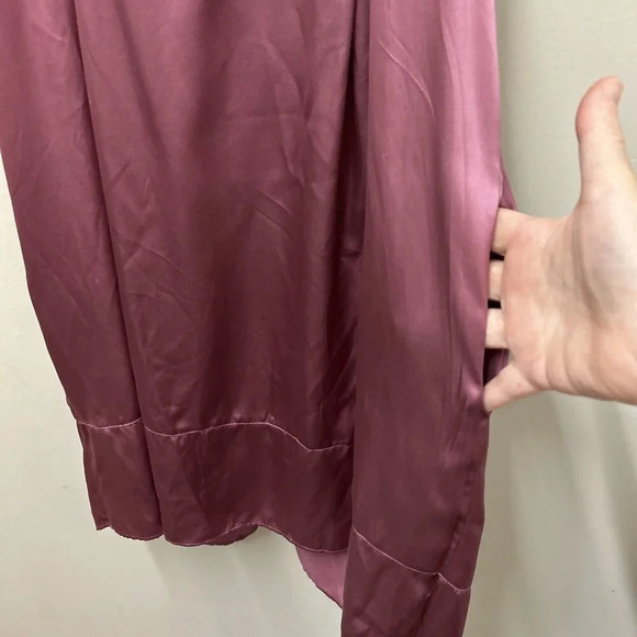 janet Womens Dress S Mauve Pink 100% Silk Bow Back Fairycore Coquette Babydoll - Picture 7 of 13